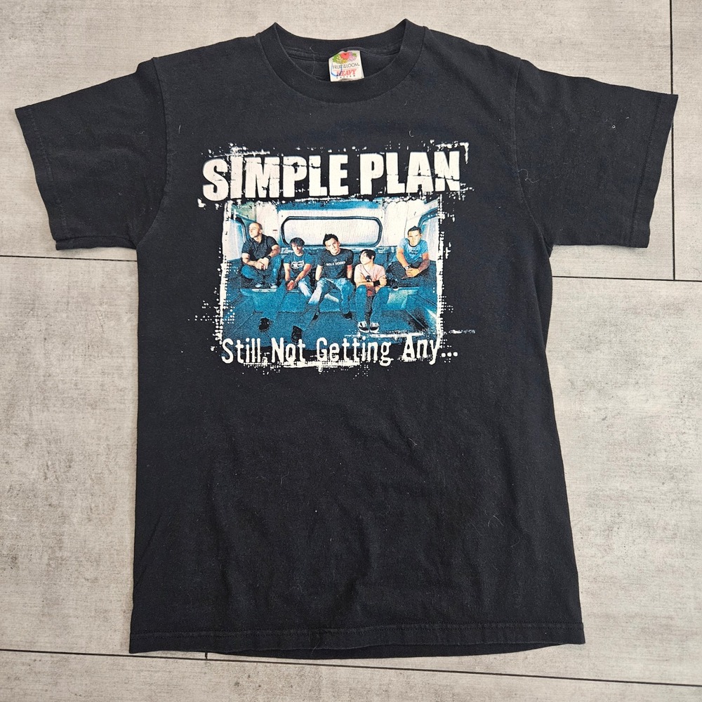 Simple Plan Still Not Getting Any Album Graphic T-Shirt Mens Small Black Cotton‎